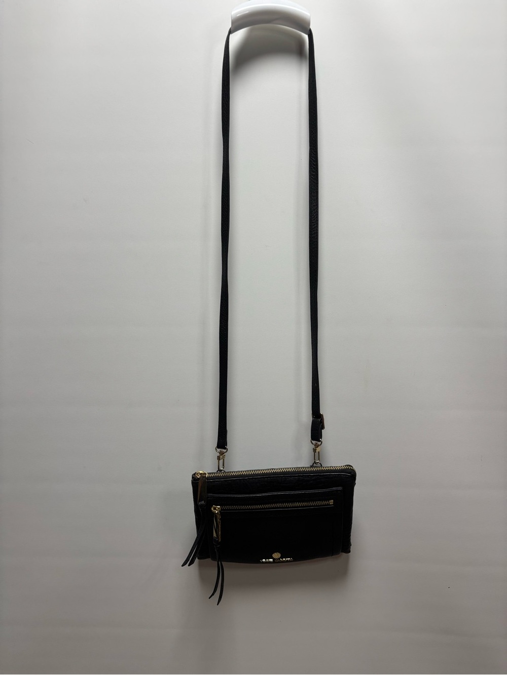 Vince Camuto Black Pebbled Leather Crossbody with Gold Hardware - Picture 2 of 6